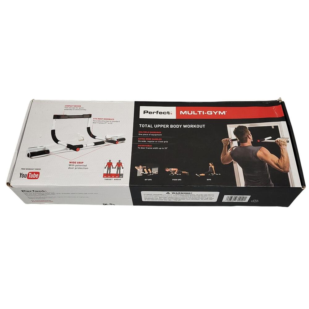 Perfect Fitness Multi Gym Doorway Pull Up Bar Home Workout Trainer New Open Box
